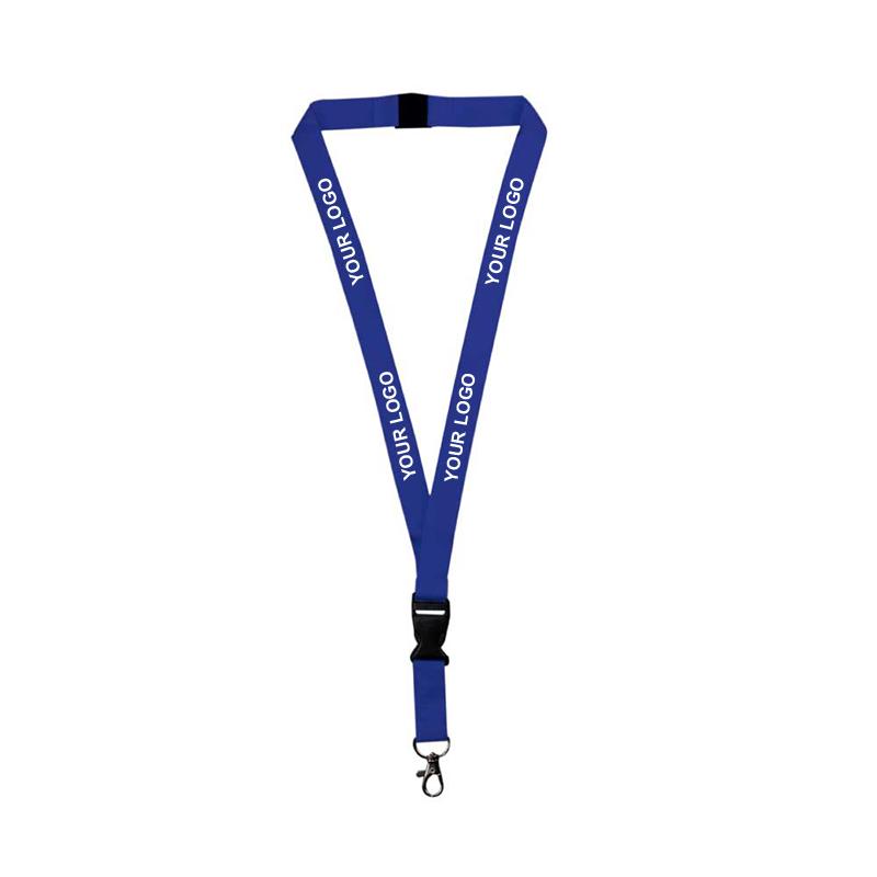 20mm Dark Blue Polyester Material Lanyard