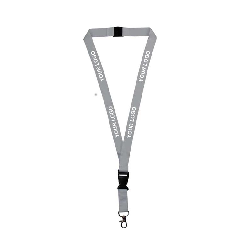 20mm Gray Polyester Material Lanyard