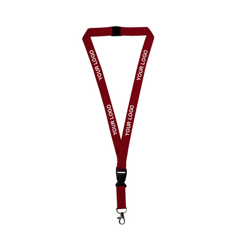 20mm Maroon Polyester Material Lanyard