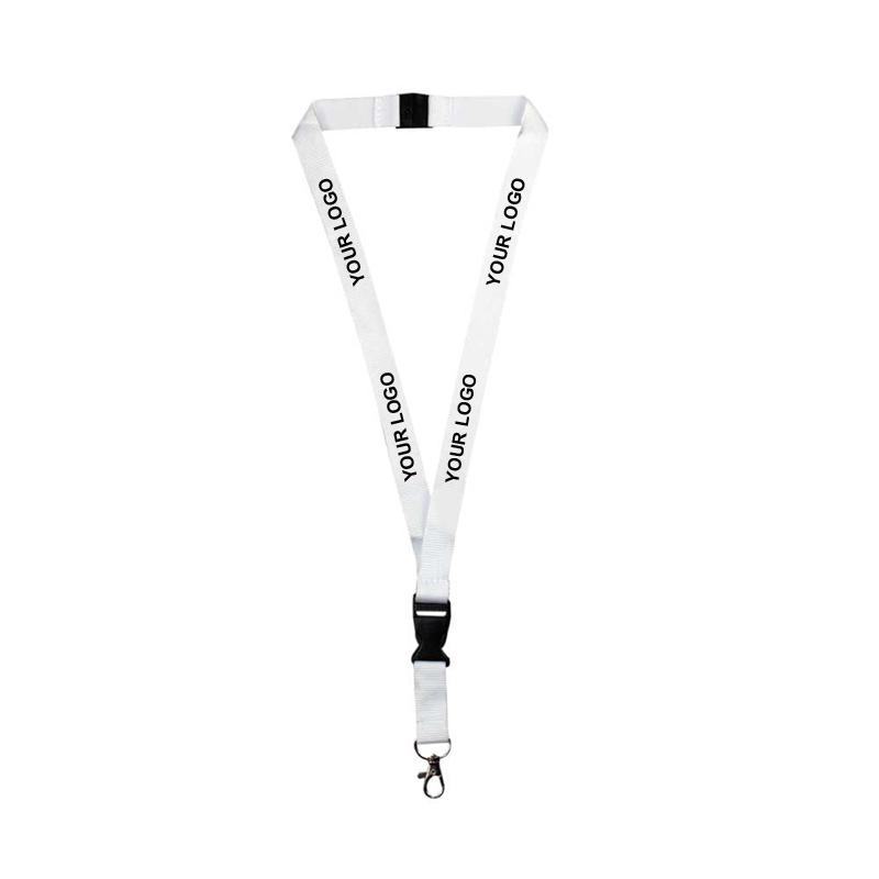 20mm White Polyester Material Lanyard